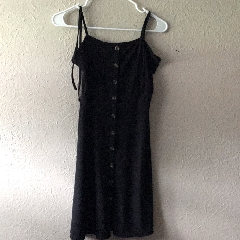 Black button up dress